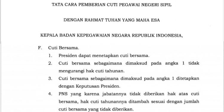 Aturan Cuti Bersama Lensaparlemen Com